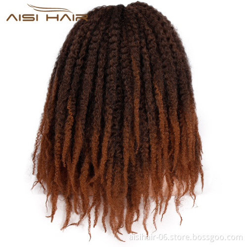 Aisi Hair Afro Kinky Curly Braiding Hair Wigs Dreadlock Braids Wigs Marley braiding Wigs for African American